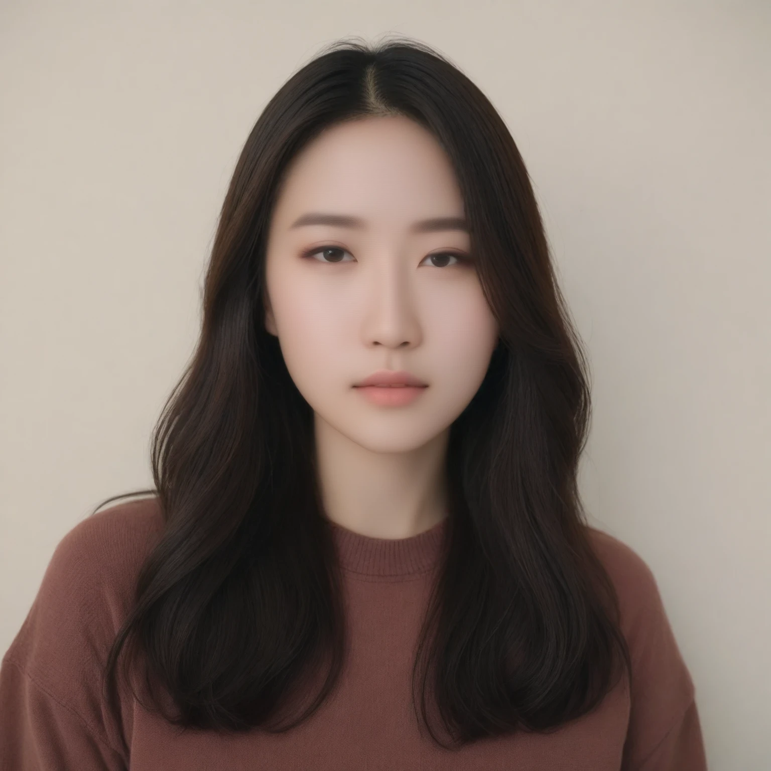 Best Quality, 8k, Masterpiece, (Portrait: 1.3), (photo realistic:1.4), (hyper realistic:1.4), Sharp Focus, looking at viewer, (smoother lighting:1.1), (increase cinematic lighting quality:0.9), realistic lighting, backlighting, light on face, ray trace, (brightening light:1.2), (Increase quality:1.4), sharp detail, (best quality real texture skin:1.4), finely detailed eyes, black_eyes, finely detailed face, 25 year old Korean woman, (white formal_shirt:1.4), (Create an image maintaining the original base model hairstyle:1.5)