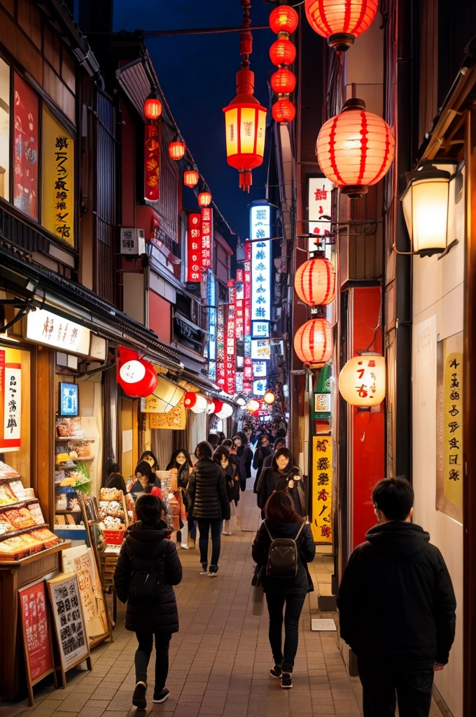 Fukuoka、stall、ramen、Red lantern、Hakata、bustling street、Illustrations based on these images