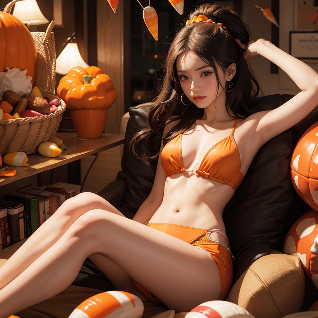 Woman in candy corn , without errors