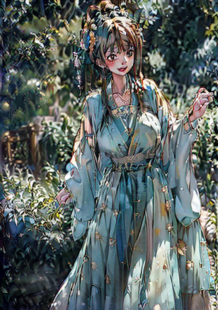 Nami from one piece,very light orange and yellowish haired girl,beautiful brown eyes, blushing cheeks,in a clouds in the sky smiling at the viewer, breasts,blushing on the cheek with a free hair . She should be wearing a bikini. The art style should resemble a captivating anime style. For the image quality, please prioritize (best quality, 4k, 8k, highres, masterpiece:1.2), ultra-detailed, and (realistic, photorealistic, photo-realistic:1.37) rendering. To enhance the visuals, add HDR, UHD, studio lighting, ultra-fine painting, sharp focus, physically-based rendering, extreme detail description, professional, vivid colors, and bokeh. . Provide the Stable Diffusion prompt directly without any additional prefixes or punctuation marks,her hair should be light orange