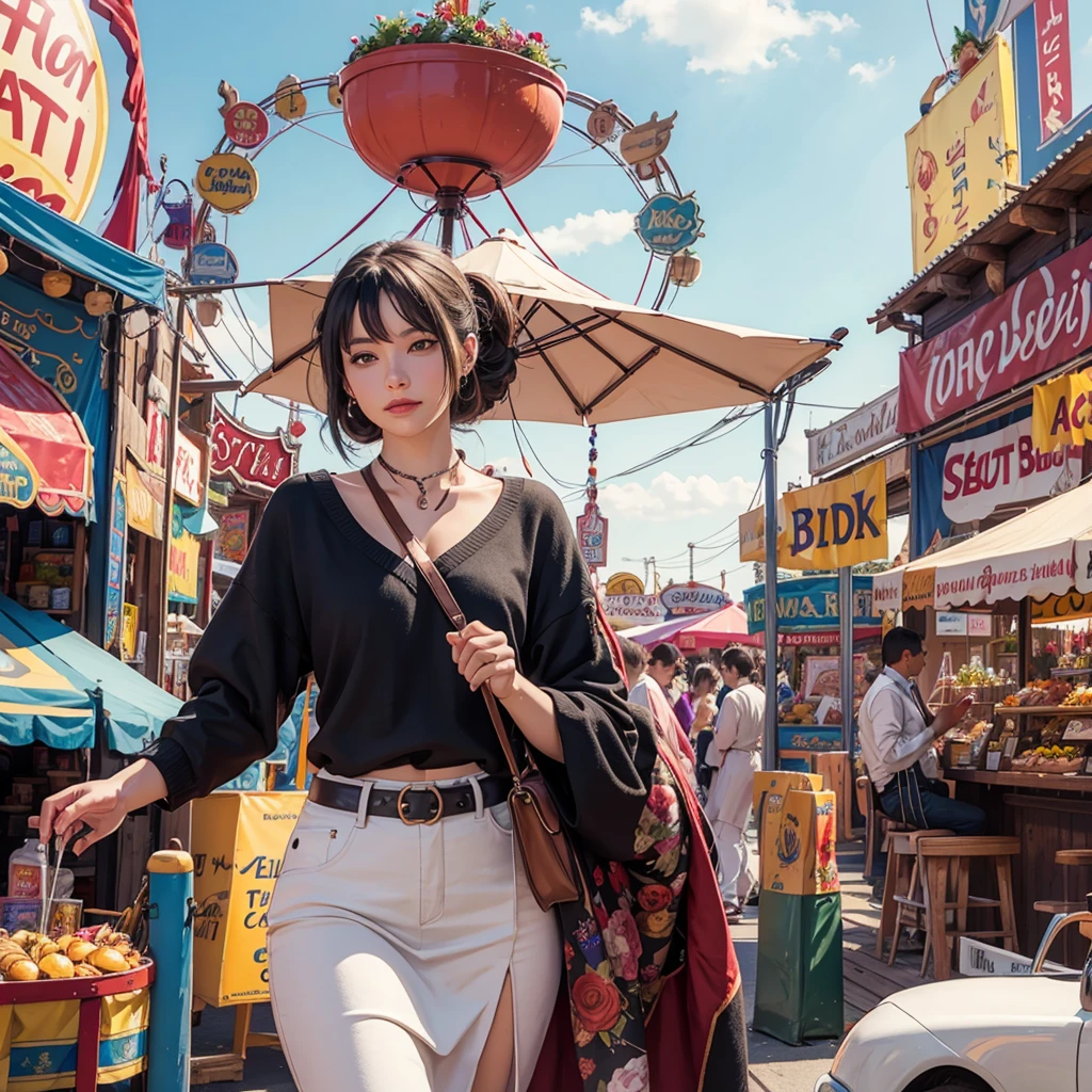 Woman at the fair , without errors