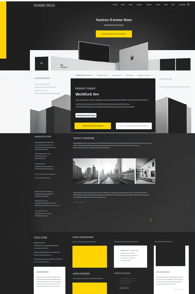 Create a web design for a user registration system, as a color palette: yellow, black andwhite