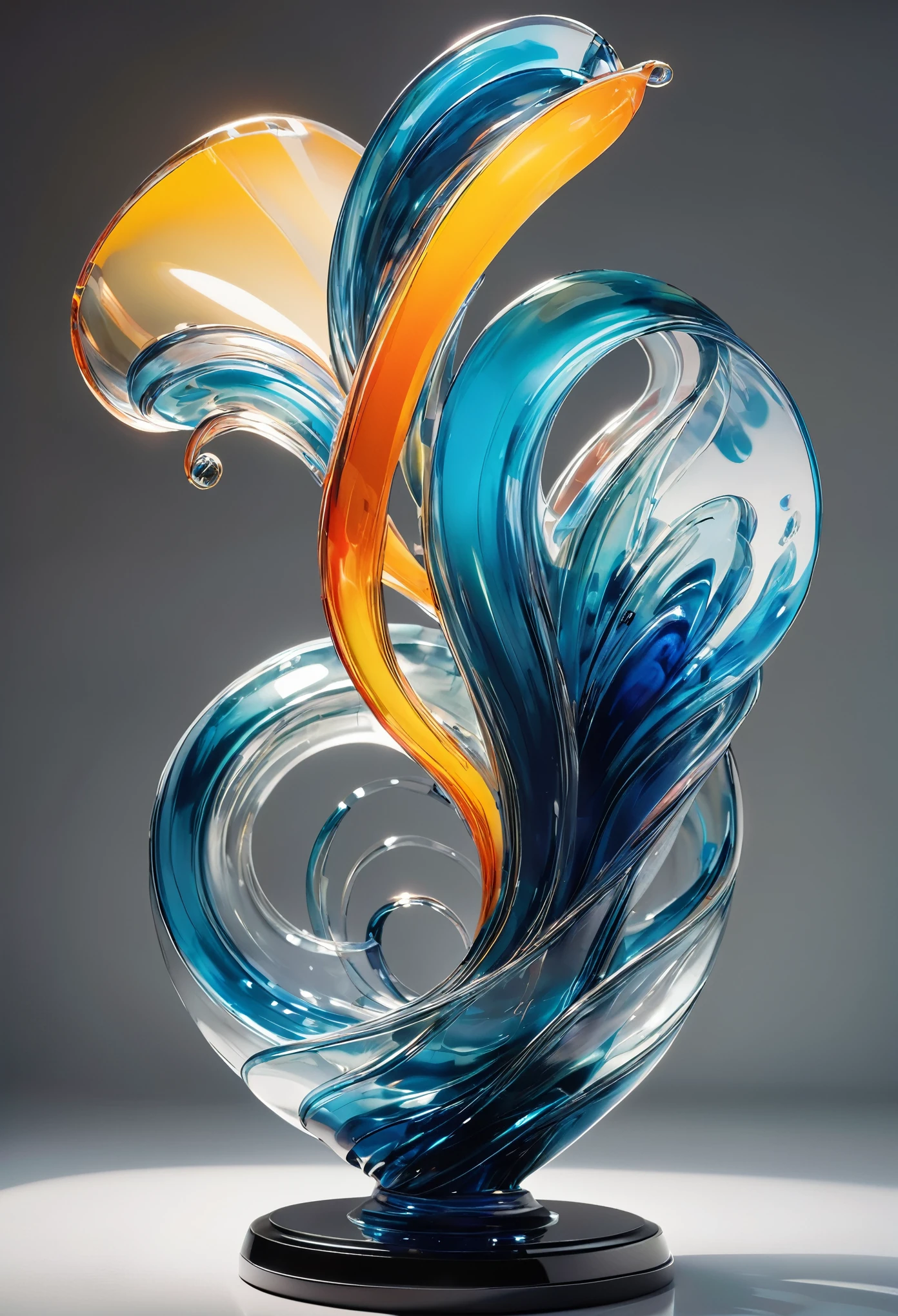 A hydraulic glass sculpture, intricate glass artwork, glass art, futuristic glass sculpture, abstract glass sculpture, glass art installation, highly detailed glass sculpture, photorealistic glass sculpture, (best quality, 4k, 8k, highres, masterpiece:1.2), ultra-detailed, (realistic, photorealistic, photo-realistic:1.37), studio lighting, extreme detail description, professional, vivid colors, bokeh, concept art