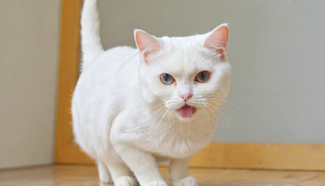 white wing cat, flying cat, munchiken short leg cat, white cat