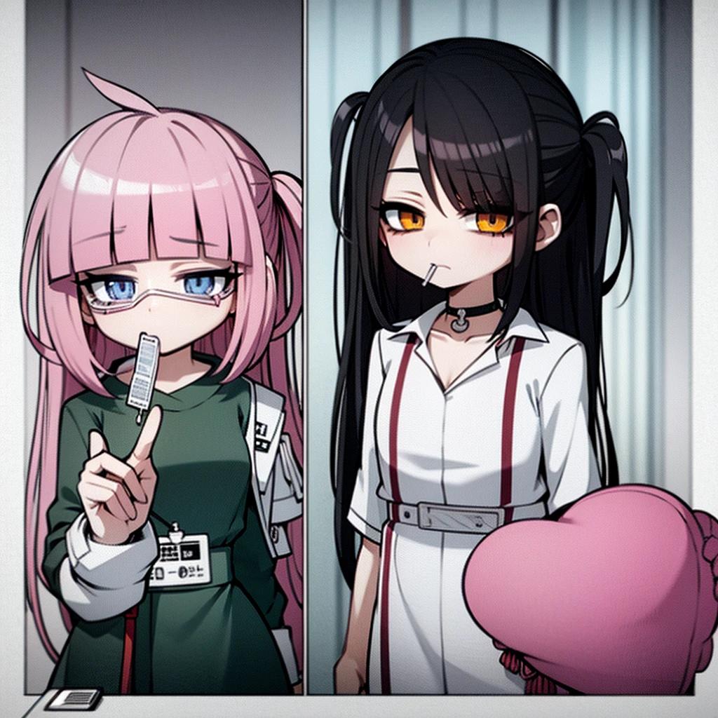 Pink is the main、medicine、syringe、Watercolor、choker、Nursing uniform、Eye patch、W-shaped mouth、Built-in