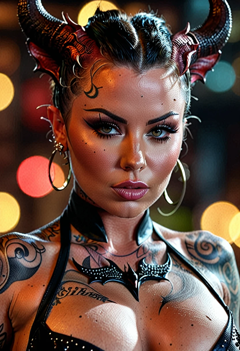4k highly detailed realistic digital extremely high quality RAW photograph, (a portrait photo of Christy Mack as a fantasy succubus), (beautiful and detailed eyes: 1.1), busty, bimbo, seductive, sexy, large breasts, epic, hyperrealistic, hyperrealism, 8k, cinematic lighting, (f1.8 short focus bokeh)