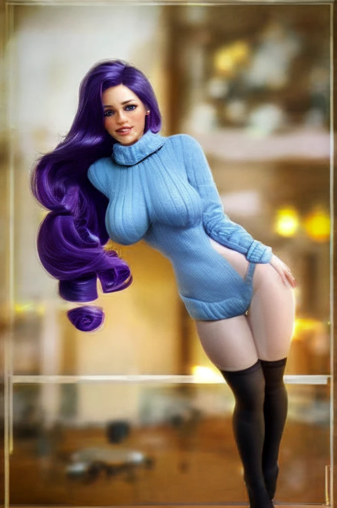 (8k, best quality, masterpiece:1.2), (realistic, photo-realistic:1.37), ultra-detailed,best quality, ultra high res, professional lighting, photon mapping, radiosity, physically-based rendering, cinematic lighting, depth of field, sharp focus, sunbeam, good composition, (bokeh:1.2) 1girl, solo, (full body), detailed eyes, pose, narrow waist, (ulzzang-6500:1.2), mix4, hiqcgbody (masterpiece, best quality), ((1girl, solo, long hair)), (rarity my little pony1.1) sexy, large breasts, pierced nipples, stockings, white skin, dynamic sexy pose, illustration, 8k, sweater, beautiful eyes, anime eyes, detailed eyes, detailed skin, detailed clothing, HD wallpaper, anime, hentai,