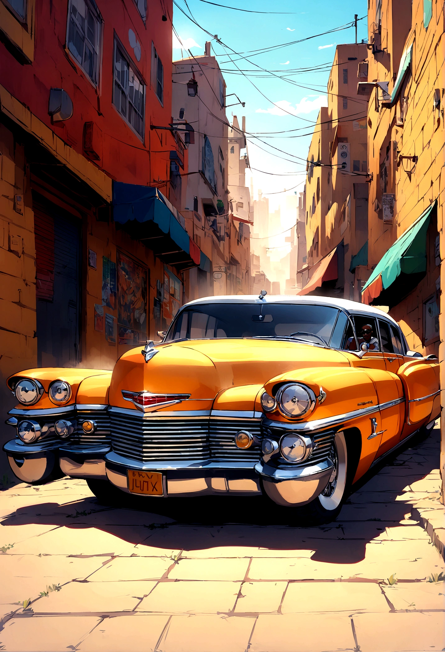 プロンプト Txt2Img rapper snoop doggy dogg character,front of lowrider Cadillac, street setting, bustling city backdrop, grand theft auto artworkflavor illustration detailed linework, bold colors, hip-hop culture vibes, energetic atmosphere, urban art style, digital illustration of inoue slumdank manga style, lively and expressive, artistically stylized, dramatic lighting effects, Artstation.