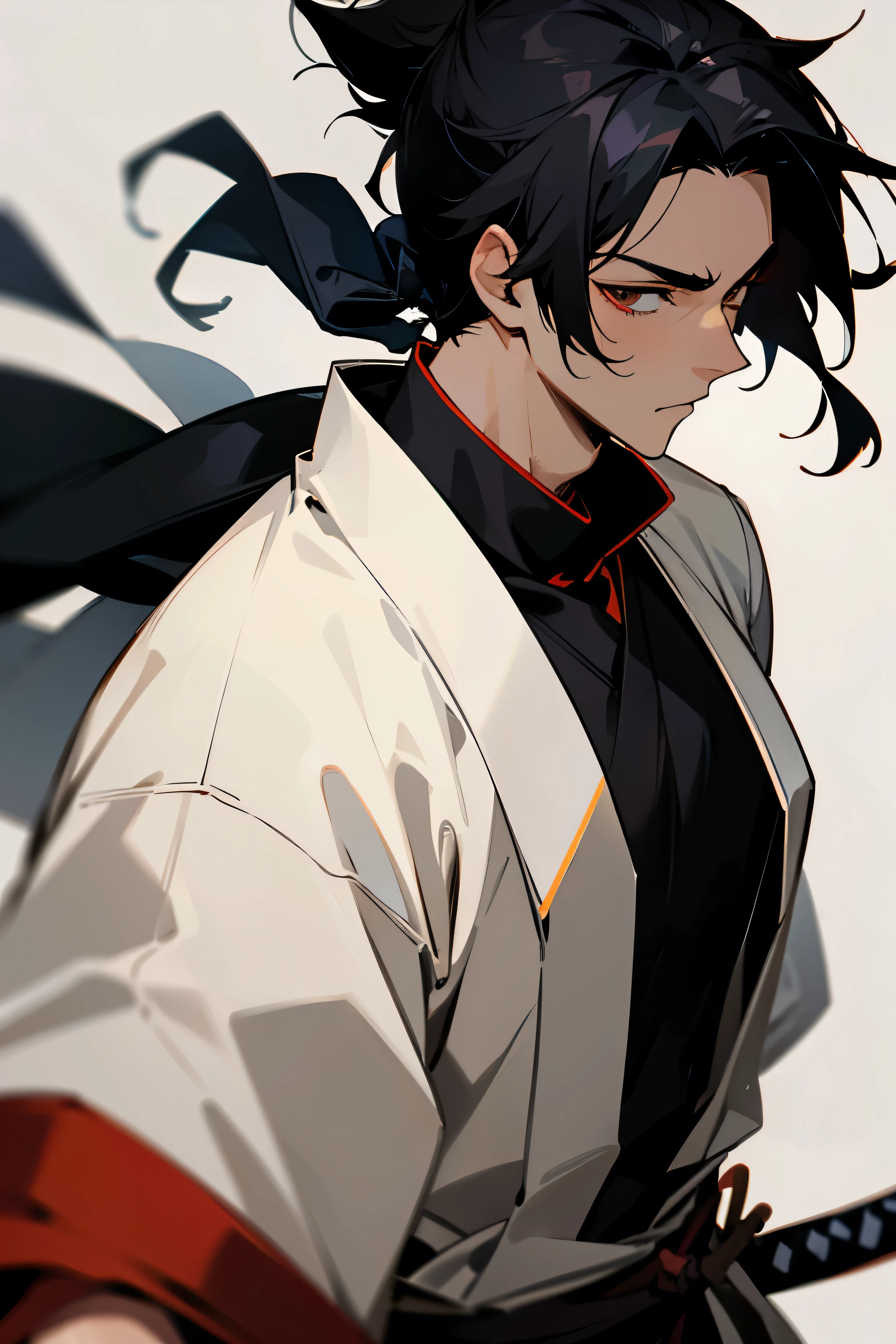 Black haired male samurai