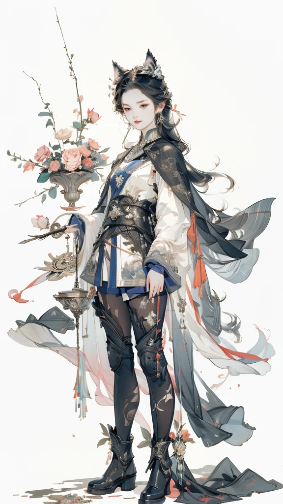 Perfect alignment, Cute little boy siberian husky, Wearing a jacket,crystal vases,Rose flower, Wearing sunglasses, cheerfulness, Standing position, Abstract beauty, Centered, Looking at the camera, Facing the camera, nearing perfection, Dynamic, Highly detailed, smooth, Sharp focus, 8K, high definition resolution, illustration, Art by Carne Griffiths and Wadim Kashin, White background