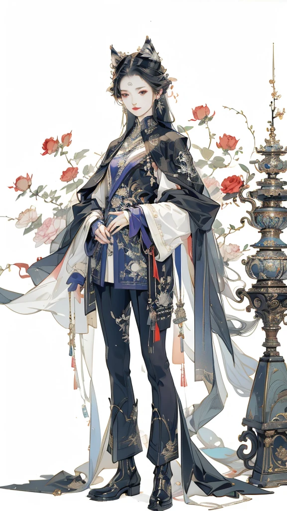 Perfect alignment, Cute siberian husky, Wearing a jacket,crystal vases,Rose flower, Wearing sunglasses, cheerfulness, Standing position, Abstract beauty, Centered, Looking at the camera, Facing the camera, nearing perfection, Dynamic, Highly detailed, smooth, Sharp focus, 8K, high definition resolution, illustration, Art by Carne Griffiths and Wadim Kashin, White background