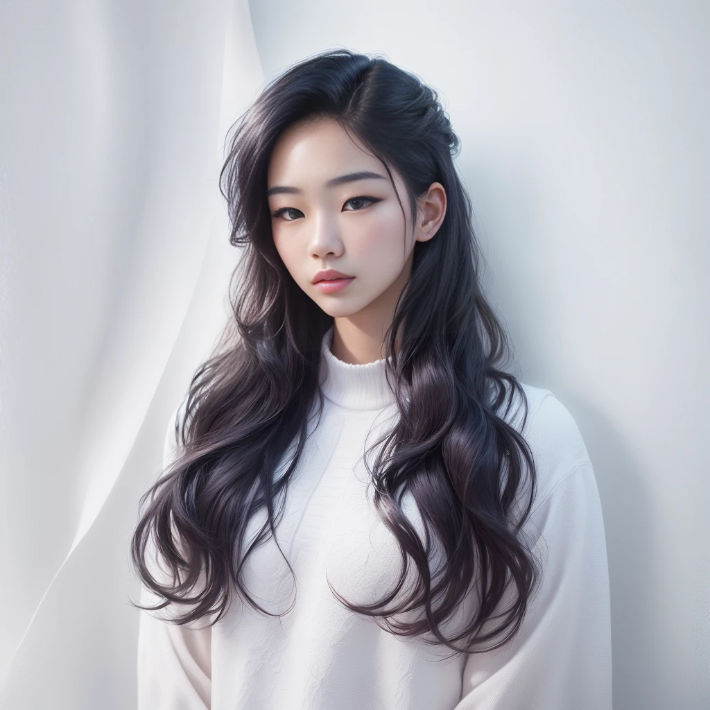 Best Quality, 8k, Masterpiece, (Portrait: 1.3), (photo realistic:1.4), (hyper realistic:1.4), Sharp Focus, looking at viewer, (smoother lighting:1.1), (increase cinematic lighting quality:0.9), realistic lighting, backlighting, light on face, ray trace, (brightening light:1.2), (Increase quality:1.4), sharp detail, (best quality real texture skin:1.4), finely detailed eyes, black_eyes, finely detailed face, 25 year old Korean woman