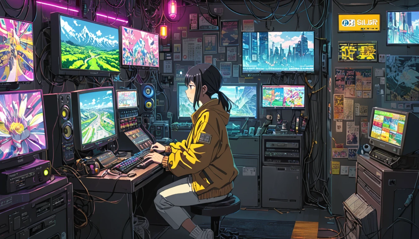 ((Anime: 1.4, Illustration)), (Masterpiece, Top Quality, Best Quality), (Ultra-Detailed, Absolutely Resolution), ((16k, HIGH RES)) (Cyberpunk Game World), ( Anime: 1.4, Illustration)), (Masterpiece, Top Quality, Best Quality), (Ultra-Detailed, Absolutely Resolution). Ak {Lofi Art, Style of Laurie Greasley, Style of Makoto Shinkai, Anime Aesthetic}, BREAK {(Produces IMAGES WITH ITH INFORMATION THAN 40 Million Pixels with Cinematic-Like Detailed Textures S Hot on a Sony slur).}