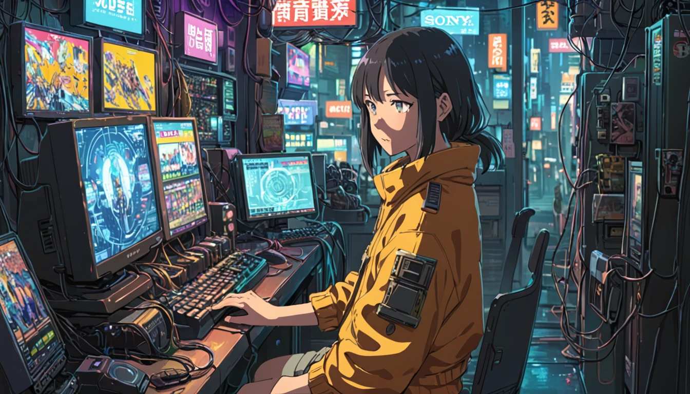 ((Anime: 1.4, Illustration)), (Masterpiece, Top Quality, Best Quality), (Ultra-Detailed, Absolutely Resolution), ((16k, HIGH RES)) (Cyberpunk Game World), ( Anime: 1.4, Illustration)), (Masterpiece, Top Quality, Best Quality), (Ultra-Detailed, Absolutely Resolution). Ak {Lofi Art, Style of Laurie Greasley, Style of Makoto Shinkai, Anime Aesthetic}, BREAK {(Produces IMAGES WITH ITH INFORMATION THAN 40 Million Pixels with Cinematic-Like Detailed Textures S Hot on a Sony slur).}