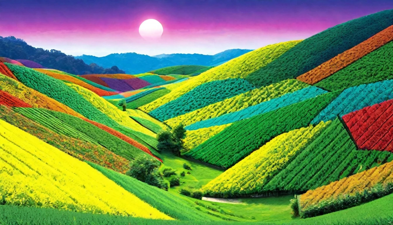 A SCENERY MADE WITH COLORFUL METAL