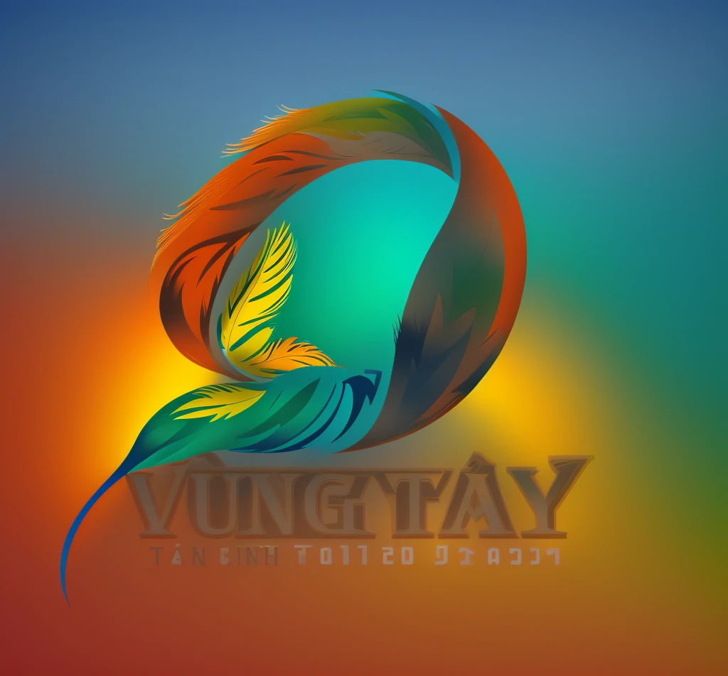 Logo, sport logo, Olympic logo, Digital design, illustration, realistic photo, feathers, unchange colors, blue mix green and red & yellows & orange