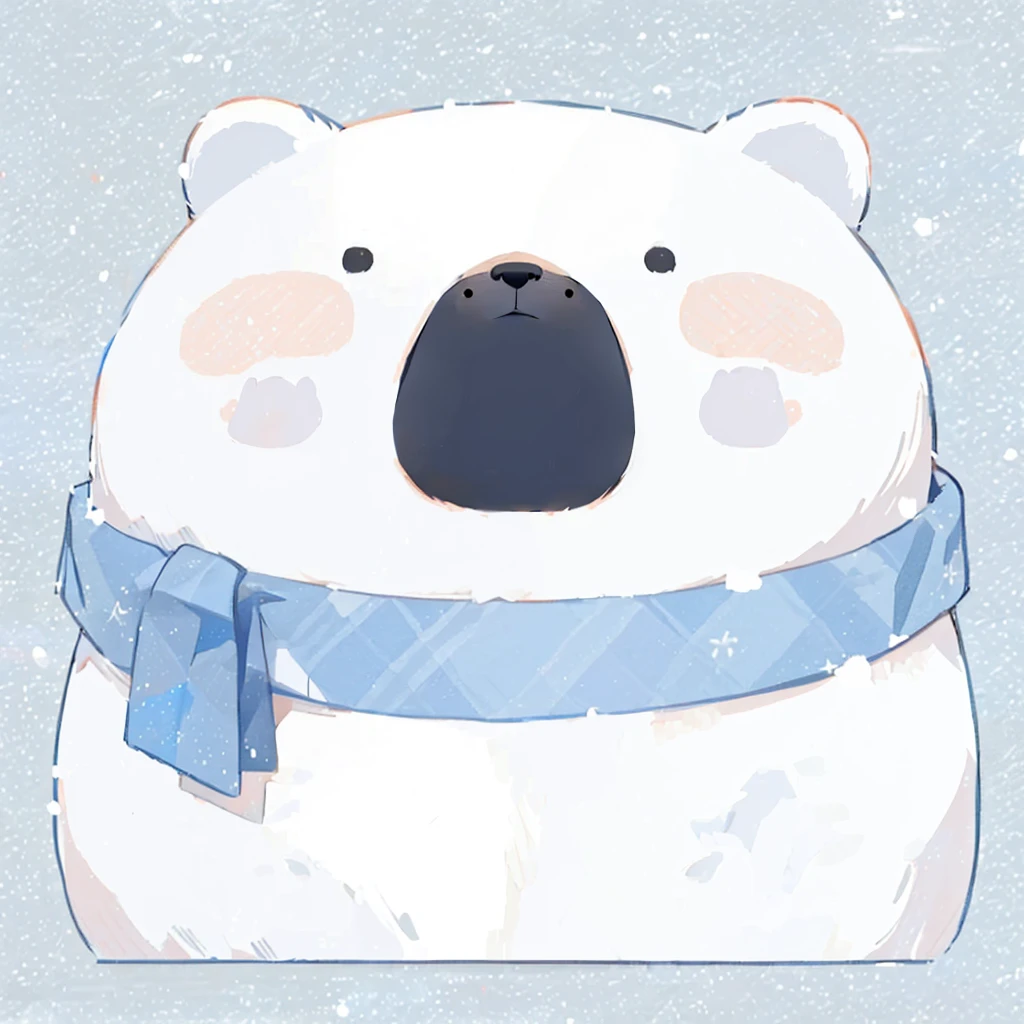 Vector，Stick Figure，小Polar Bear，Cartoon，cute，Realism，Snow，cold，Polar Bear，Bear