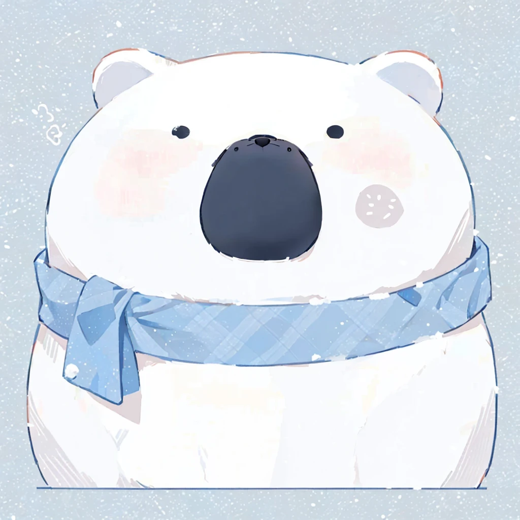 Vector，Stick Figure，小Polar Bear，Cartoon，cute，Realism，Snow，cold，Polar Bear，Bear