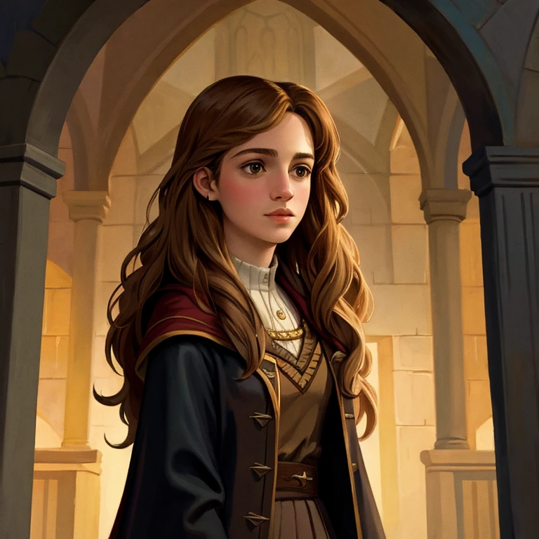 ((best quality)), ((masterpiece)), (detailed), Hermione Granger in an  act
, Hogwarts 