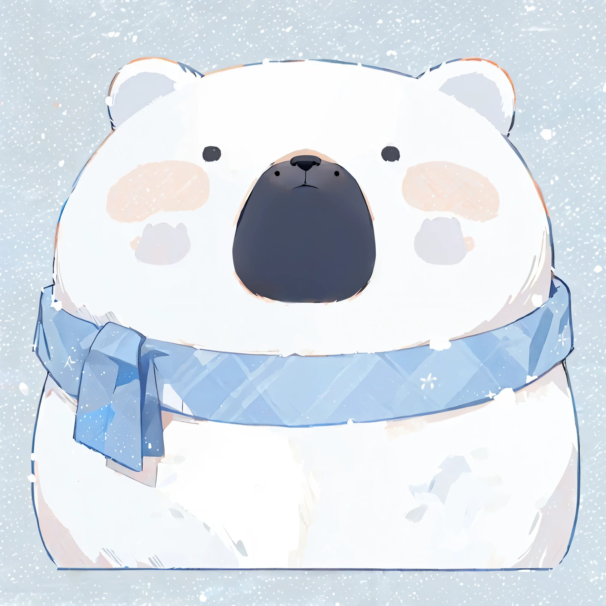 Vector，Stick Figure，小Polar Bear，Cartoon，cute，Realism，Snow，cold，Polar Bear，Bear