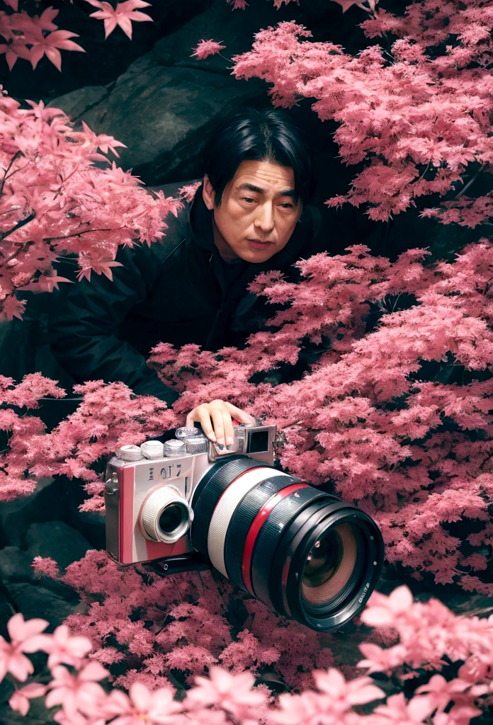 Cool Uncle male Japanese adiposeness camera angle directgaze Farbe