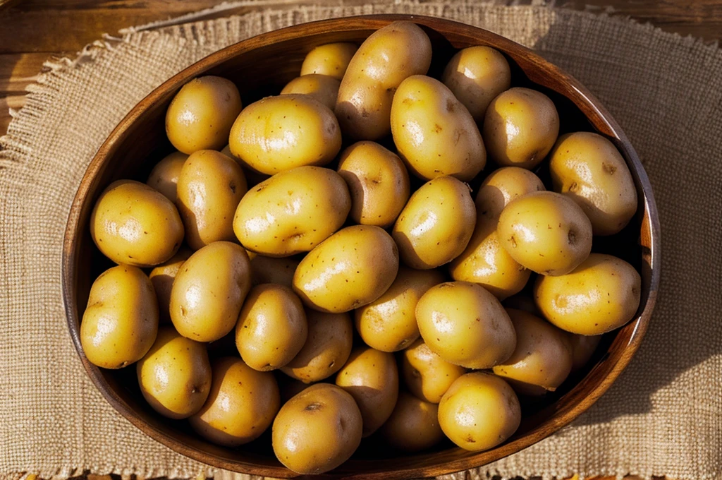 Freshly dug potatoes
