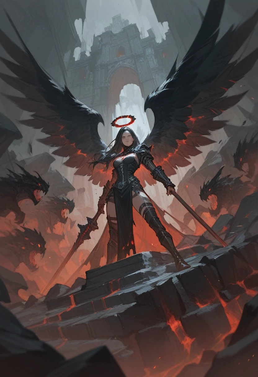 Sangre para el Dios de la Sangre! Dios de la guerra !, arte de Bastien Lecouffe-Deharme y Franz Kline, Light Volumetric, detalles finos, atmospheric, foco nítido, Filo,fondo en llamas,fondo intrincado,muchos detalles