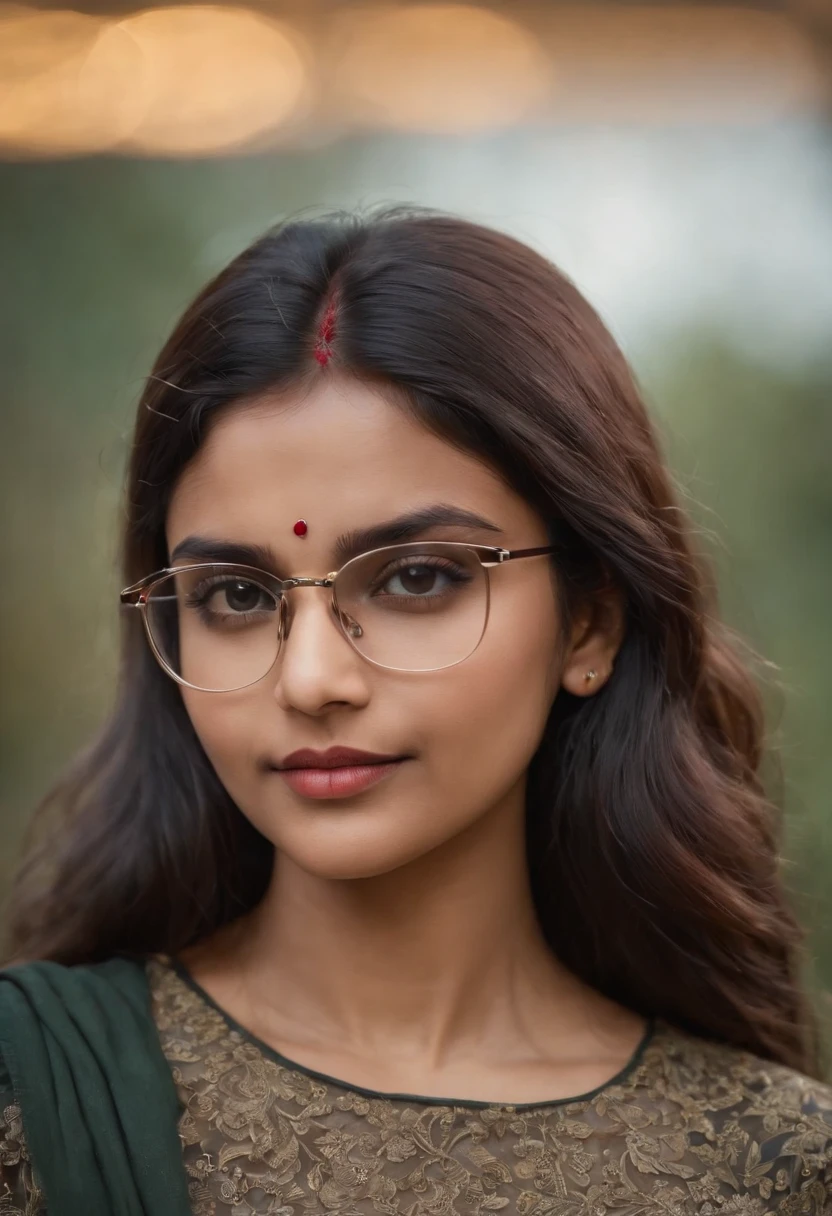 Indian woman,20 years of age, spectacles, looking at the camera,cute,smart, realistic,8k,hyper realistic