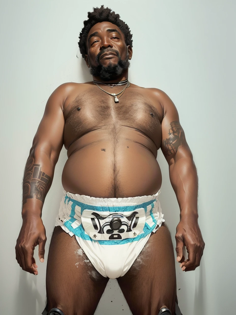 Old black grandpa rapper who wears baby diapers, elderly 80 year old black man, huggies dispers