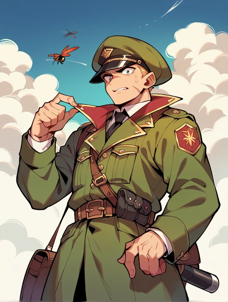 A war fly has two eyes and a mouth