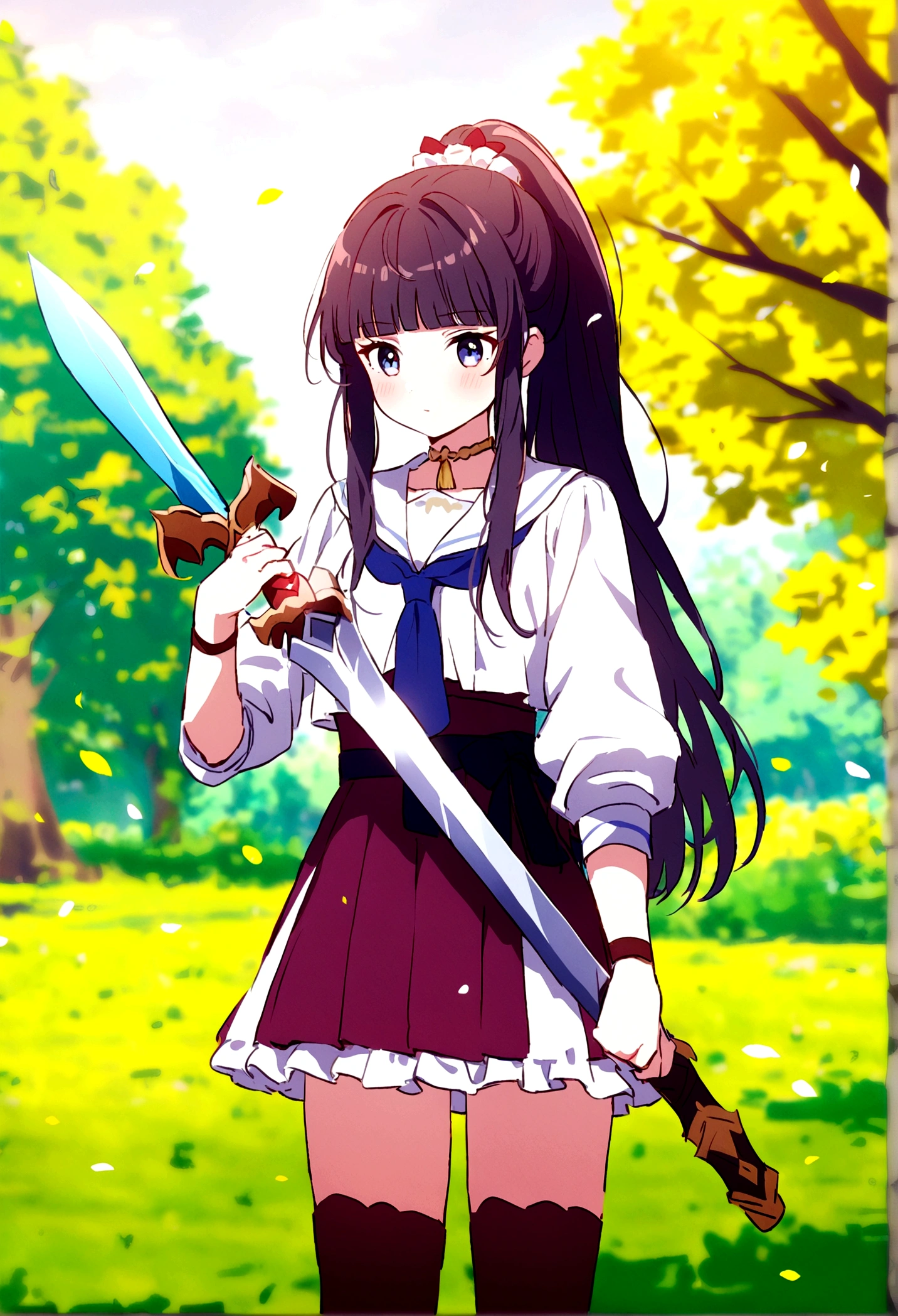 Kamisato Ayaka，Pick up the sword， Girl