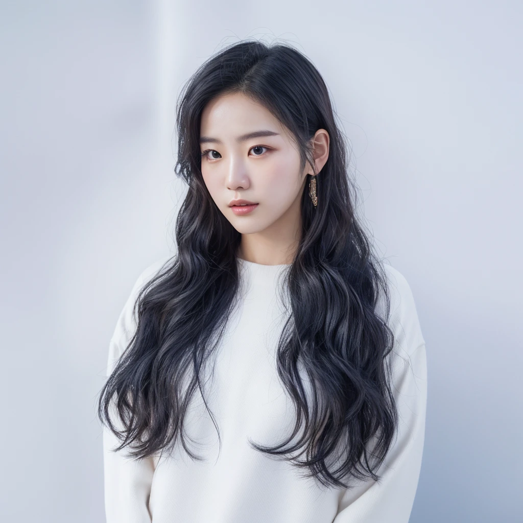 Best Quality, 8k, Masterpiece, (Portrait: 1.3), (photo realistic:1.4), (hyper realistic:1.4), Sharp Focus, looking at viewer, (smoother lighting:1.1), (increase cinematic lighting quality:0.9), realistic lighting, backlighting, light on face, ray trace, (brightening light:1.2), (Increase quality:1.4), sharp detail, (best quality real texture skin:1.4), finely detailed eyes, black_eyes, finely detailed face, 25 year old Korean woman