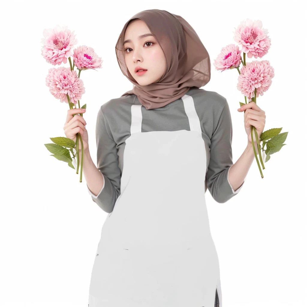 (Best quality, 8k, 32k, Masterpiece, UHaD:1.2),Photo of Pretty Japanese hijab woman, large breasts, oversize crew shirt. embordy logos