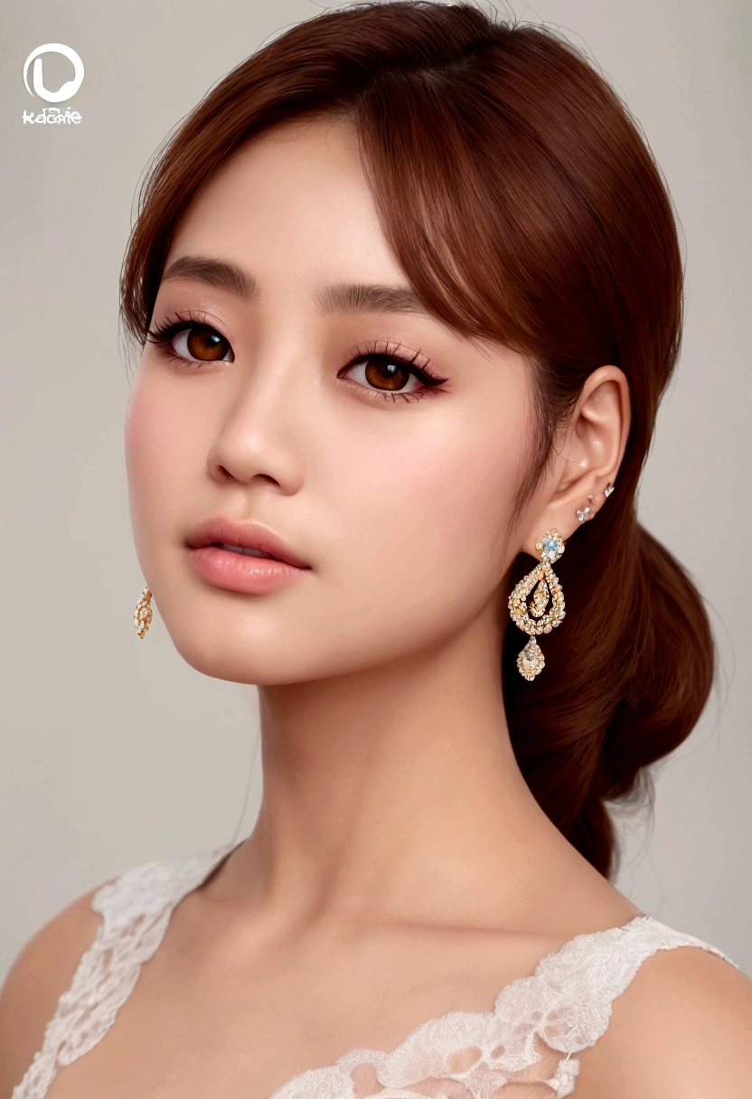 พนักงานออฟฟิศใส่ชุดกีฬา LOGO THAILAND กำลังวิ่ง, light brown hair, crystal earrings, mole under eye