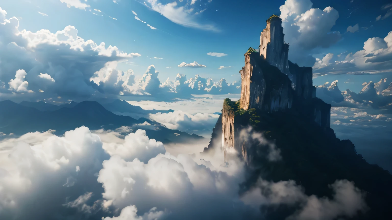 masterpiece、Highest quality、High resolution、Follow the prompts、In the style of a photo、null、sea of clouds