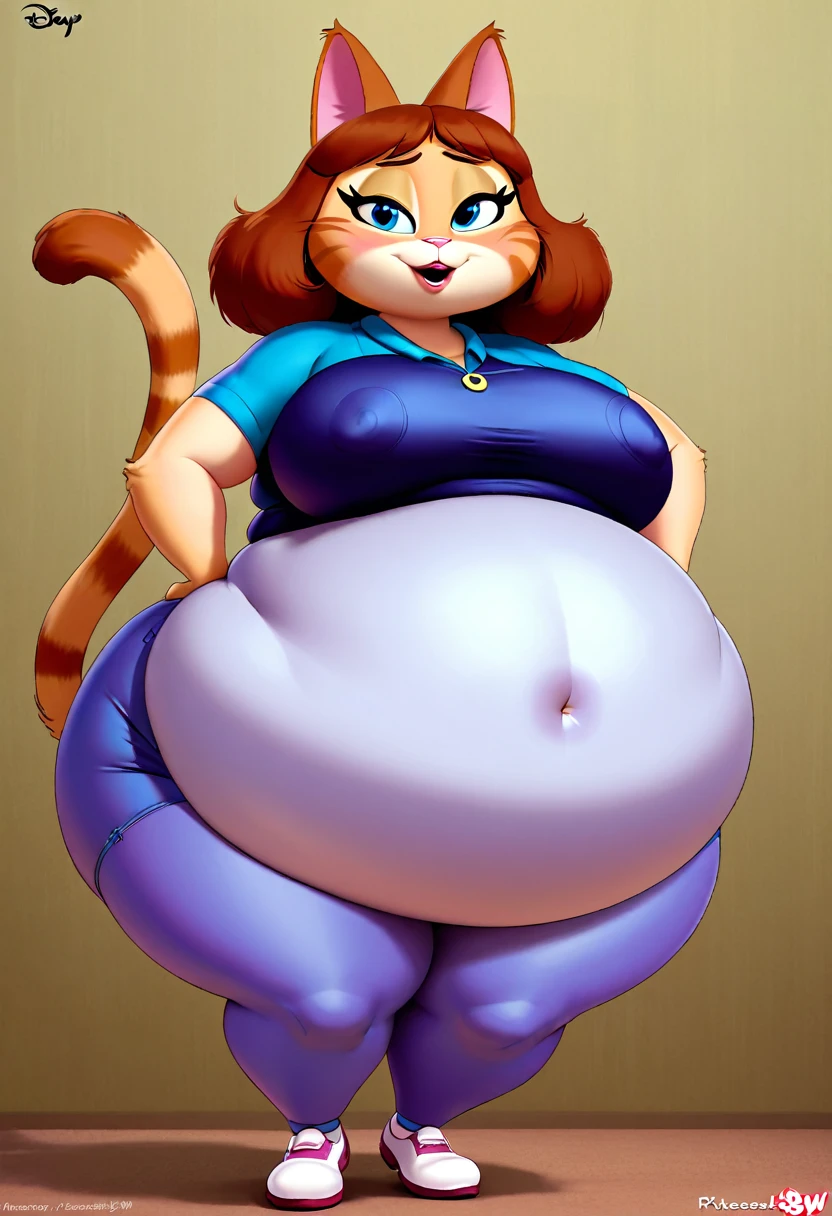 Fat obese sssbbw huge huge belly furry cat girl clothes pixar animted