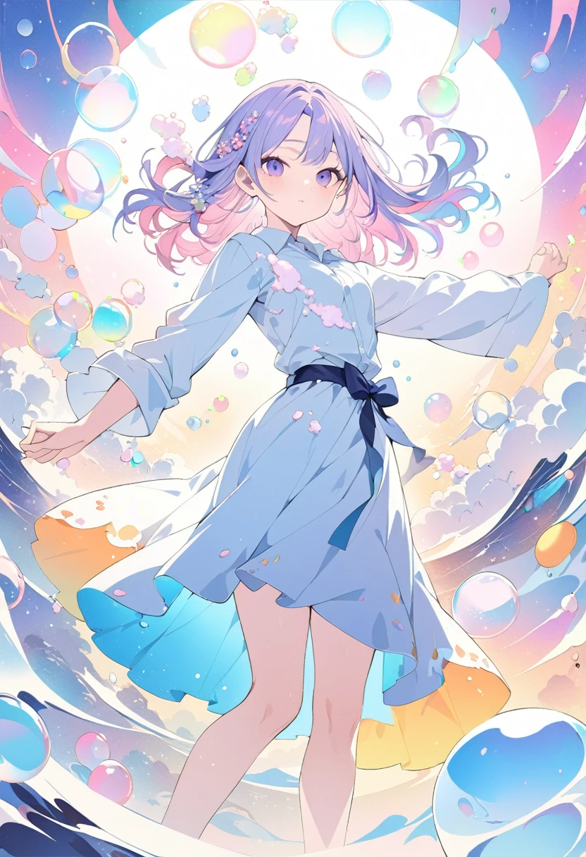 Momoko Sakura Style、8K quality、Intense watercolor, detailedな水彩アート, Watercolor splash, Surreal, Avant-garde pop art, Beautiful and expressive paintings, Beautiful artwork illustration, Very colorful tones, wonderful, Cool Beauty, Highest quality、Official Art, Vector art, Stylish design, (((Two most beautiful 18 year old girls in oversized shirts and underwear))), (((Highest quality))), High resolution, ((detailed)), (((Doodle Art)), ((masterpiece)), ((Super detailed)), (((Colorful soap bubbles))),(((Dress shirts and underwear fashion)))