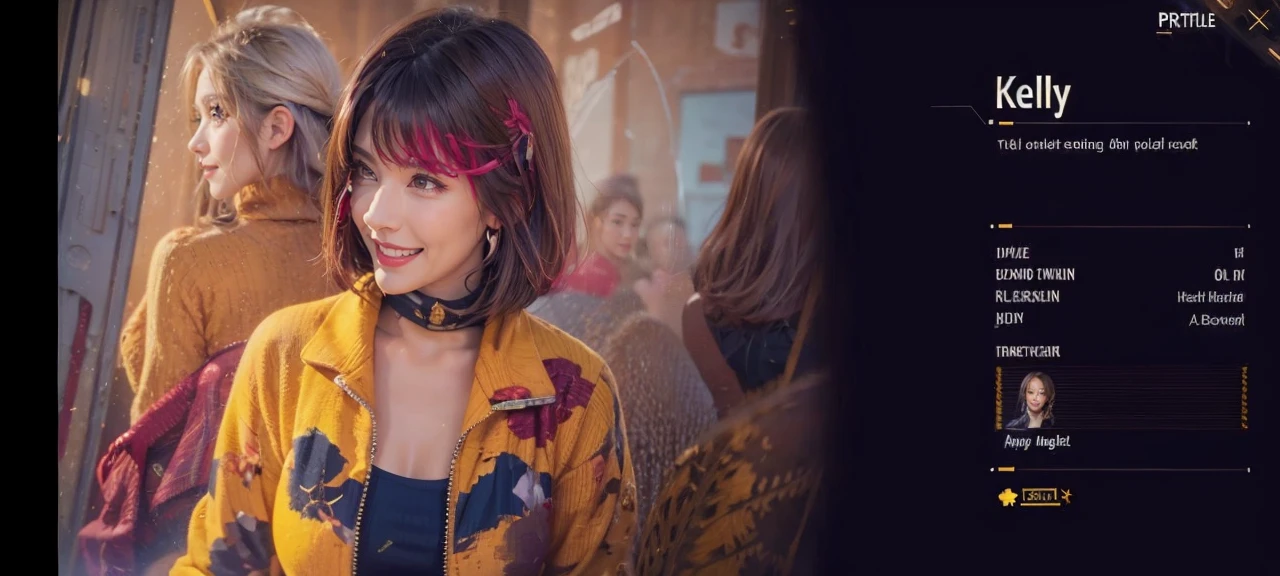 ((masterpiece)), ((Highest quality)), ((Complex)), ((Surreal)), (Realistic), (Mature Woman), ((No classes)), Very detailed, (1 female), Beautiful and exquisite, (Beautiful Teeth), Grin, Brunette Bob Hair, Brown eyes, ((Blue turtleneck)), (Upper Body), (background:none), Perfect Eyes, Captivating eyes, Looking at the audience