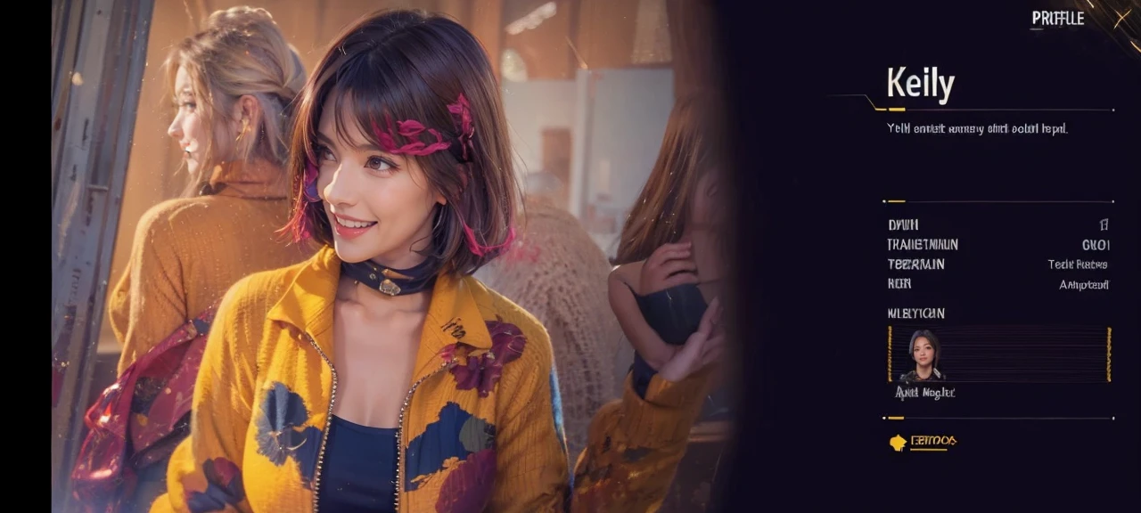 ((masterpiece)), ((Highest quality)), ((Complex)), ((Surreal)), (Realistic), (Mature Woman), ((No classes)), Very detailed, (1 female), Beautiful and exquisite, (Beautiful Teeth), Grin, Brunette Bob Hair, Brown eyes, ((Blue turtleneck)), (Upper Body), (background:none), Perfect Eyes, Captivating eyes, Looking at the audience