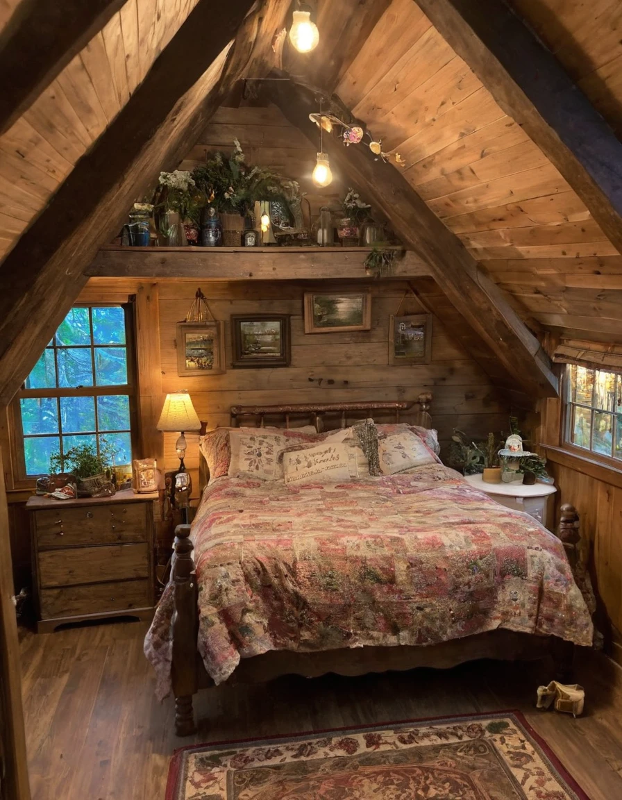 bedroom with room, cozy room, cozy treehouse bedroom, small bedroom, cozy place, cozy bed, cottagecore hippie, thomas kinkade. cute cozy room, in an attic, cottagecore, cozy and peaceful atmosphere, pleasant cozy atmosphere, cottagecore!!, cabin in the woods