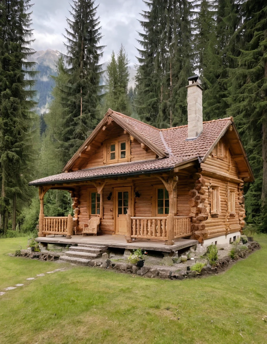 a close up of a small cabin with a porch and a porch, log cabin, wooden cottage, cottagecore, cabin in the woods, log homes, cottagecore!!, peaceful wooden mansion, wooden house, cottage in the woods, old cabin, log cabin beneath the alps, luxurious wooden cottage, cabin, cottage in the forest
