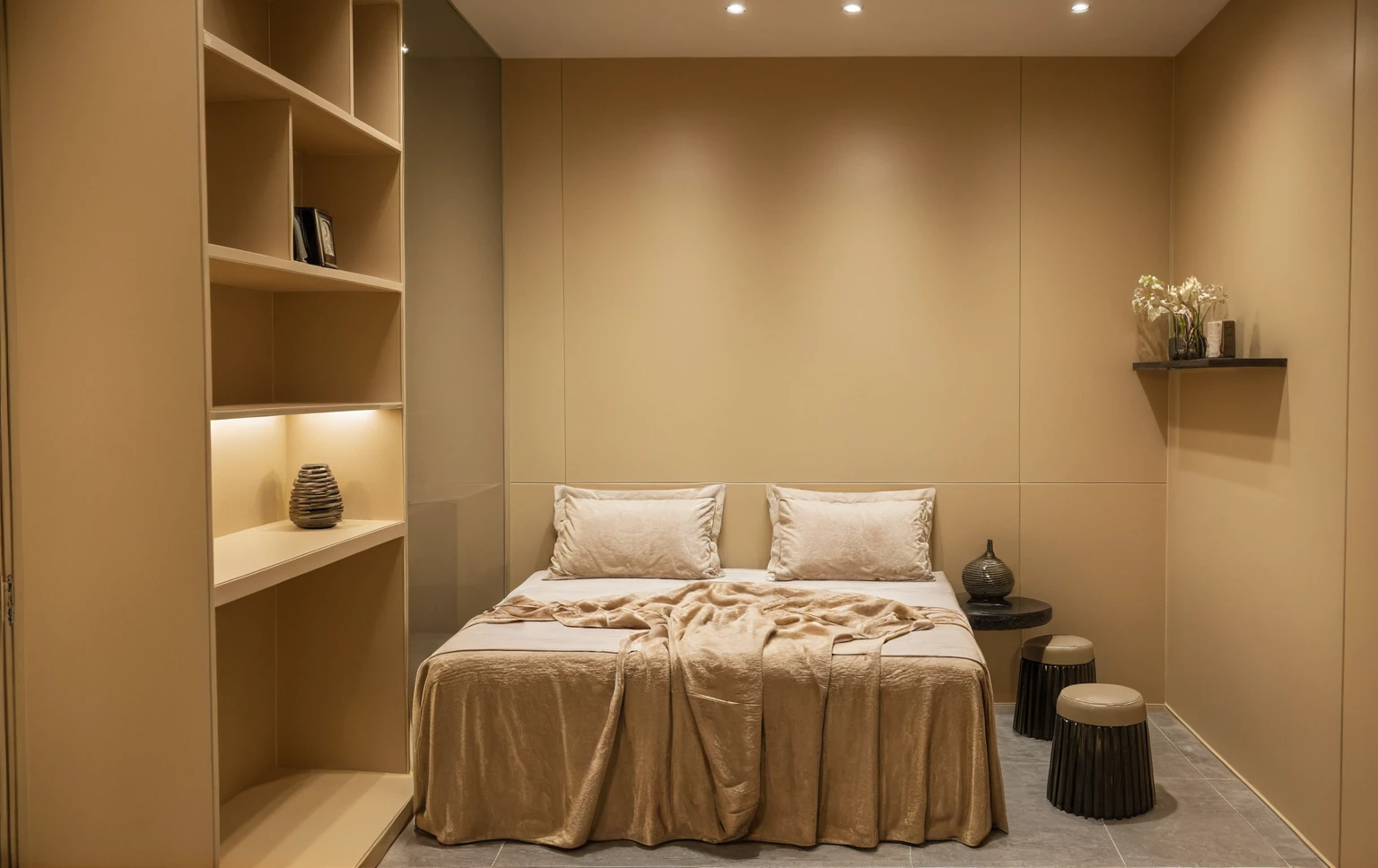 SPA, BEIGE PAINT, HIGHLIGHTS, CREATIVE DESIGN