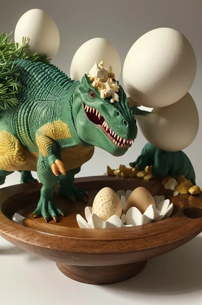 Dinosaurs wearing egg shells