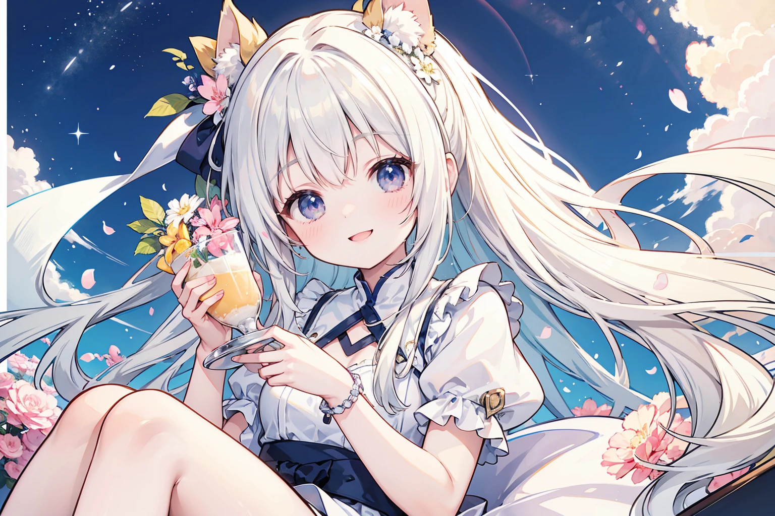 16Ｋ、Highest quality、Highest Resolution、Highest quality、Beautiful woman、Cute woman、beautiful、smile、Smile、looks fun、cheers、