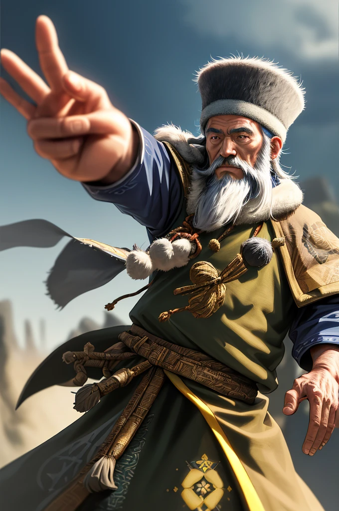 Highest quality,High resolution,((Ainu people)) ,Long Beard,One person,(bow),(fur_coat),male,One personで,Middle Age,strongest,Anime Style,(Limbs),(Full Finger),(Accurate fingertips), (The finer details), (Super detailed),4K,(high resolution),whole body, (Front angle), Looking at the camera,masterpiece,(Subtle details),(Intricate details),Octane Rendering,(Hyper Detail),