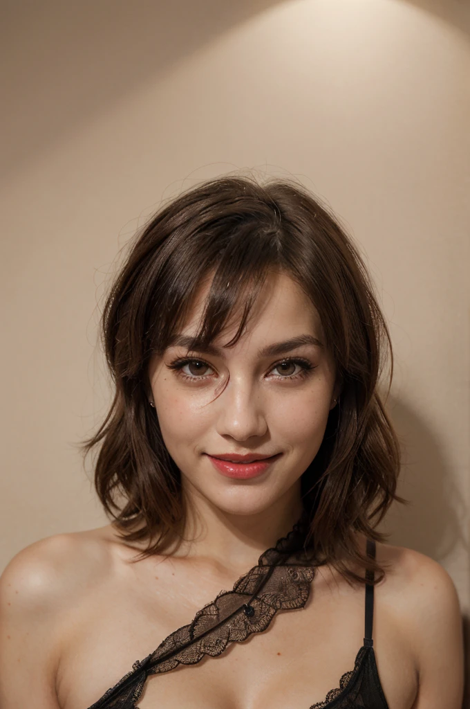 full body shot, smiling, picture of brunette woman an italian latina,Middle European,sexy pose,(dusty, sandy:0.6),wearing sexy tight black lingerie, detailed, realistic, trending on artstation, in style of J.M.W. Turner, Rembrandt, John William Waterhouse,looking_at_viewer,bright brown hair ,brown eyes,fullbody,lightweight Shawl,full body,makup,mascara, soft facial features,natural charm, warm radiance, subtle red lip gloss, detailed hair strands, minimal retouching, realistic skin tone, soft shadows, smooth transitions between facial features, fine detail on eyelashes,high resolution,at (texas), detailed skin texture, (blush:0.5), (goosebumps:0.5), subsurface scattering, full body shot, smiling