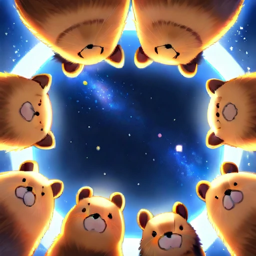 space Below Huddled Cute capybaras