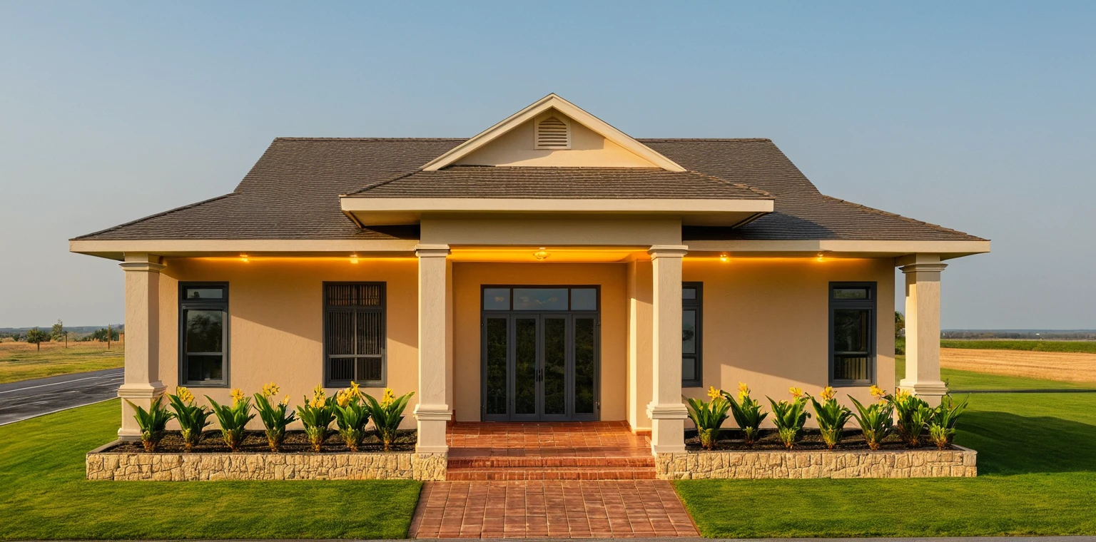 chef-d'artwork, high quality, best quality, authentique, Great detail, en plein air, villa de plain-piedXL, credit group, style de maison moderne dans la rue ,escaliers, mur blanc ,route,pavement, herbe, des arbres, ciel, nuage, (day light:1.1)