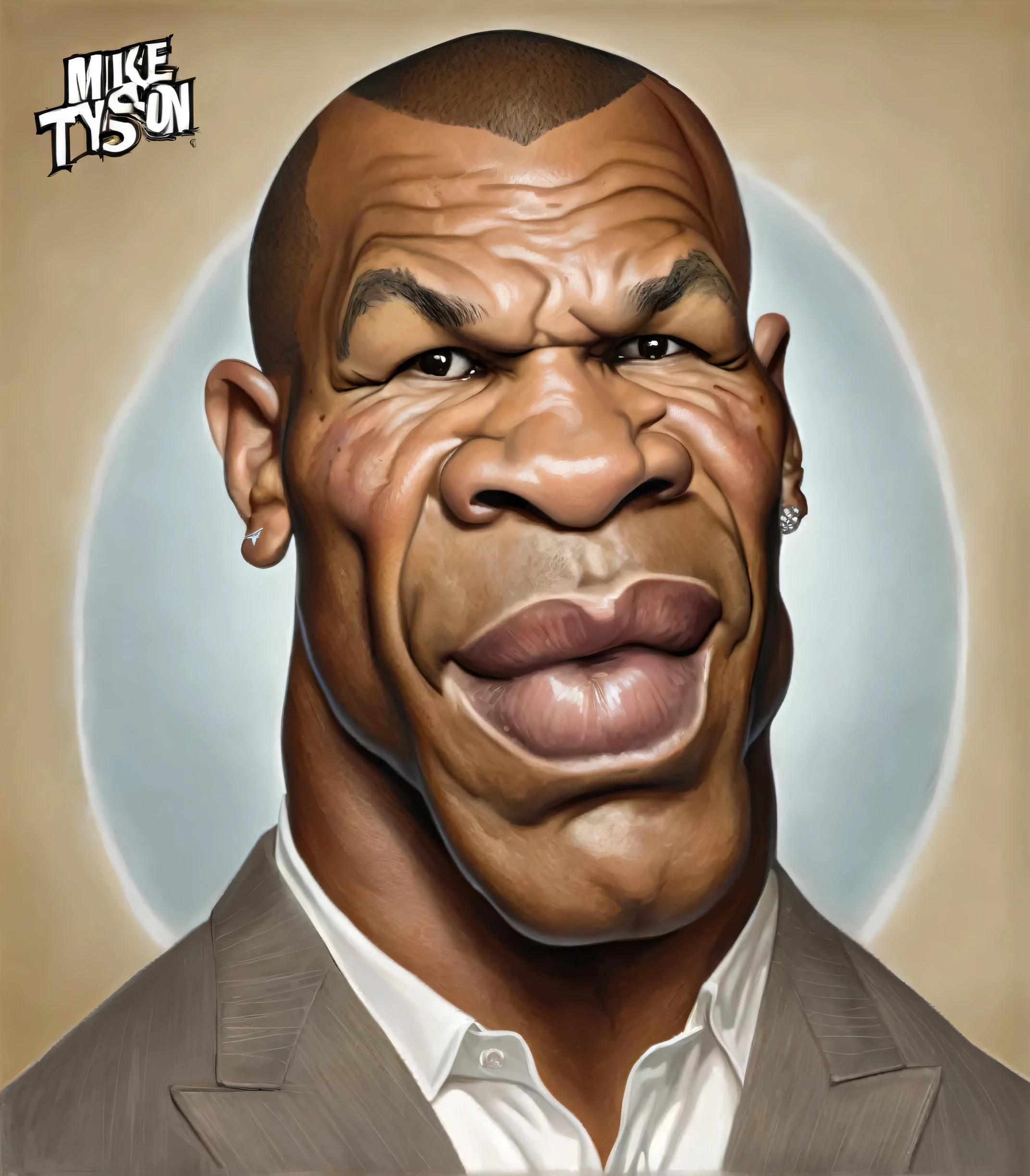 Mike tyson Caricaturized Very detailed, clean, high quality, sharp image, Mark Ryden