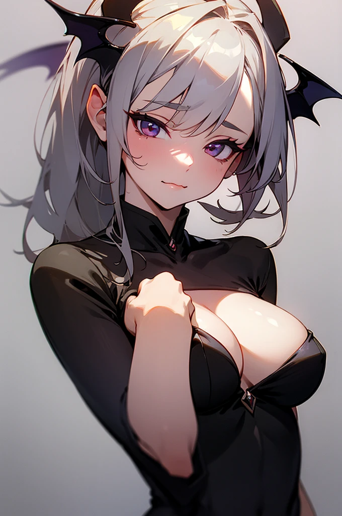 Masterpiece, best quality, mature, succubus, acting coy, dark background